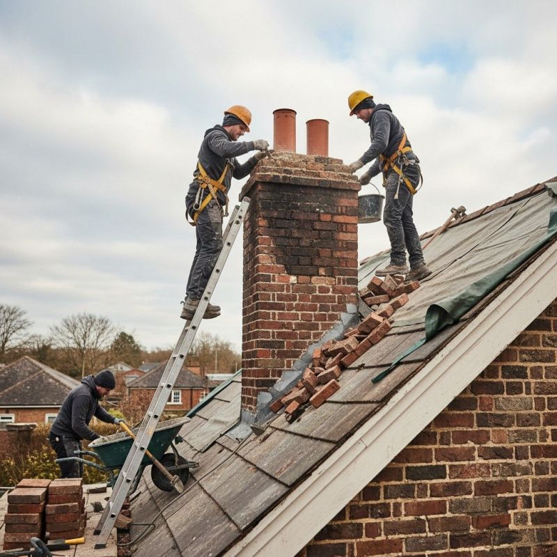 Local Chimney Rebuilding pros at work